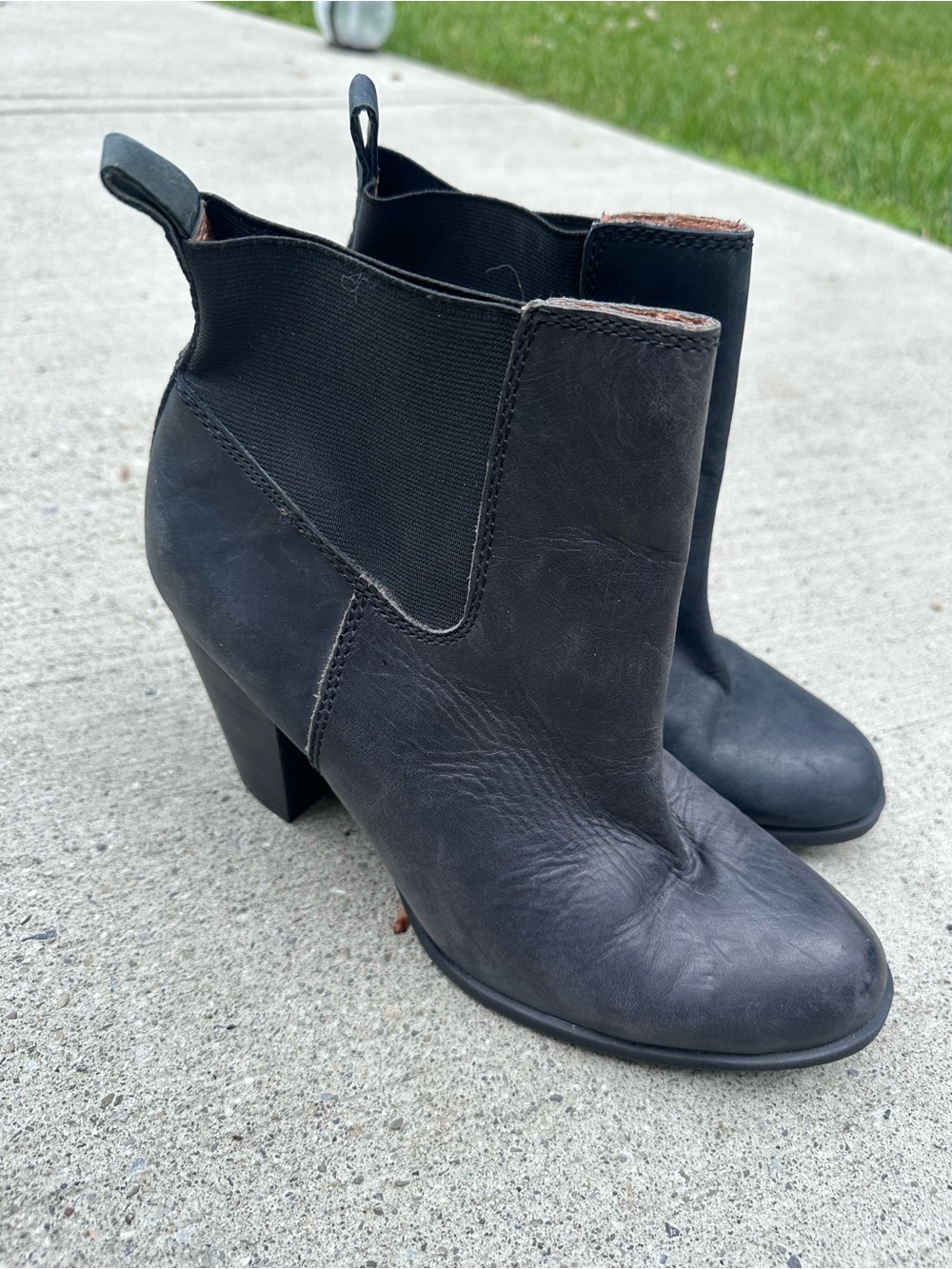 Lucky Brand Black Leather Chelsea Ankle Boots